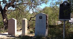 Montell Mission Monuments on TX-55. Click to enlarge Montell Mission Monuments