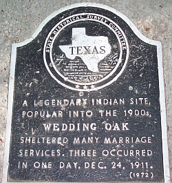 Wedding Tree Historical Marker. Click to enlarge. Wedding Tree Historical Marker
